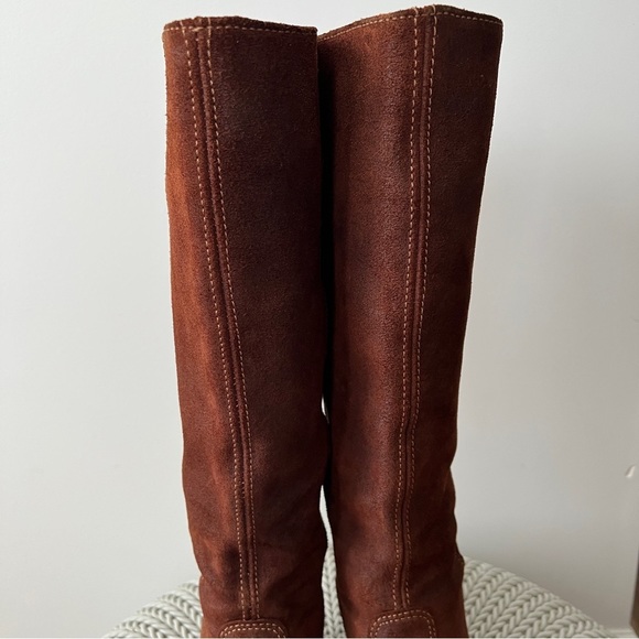 The Art Company Cognac Suede Platform Boots Size 37 - Picture 4 of 10